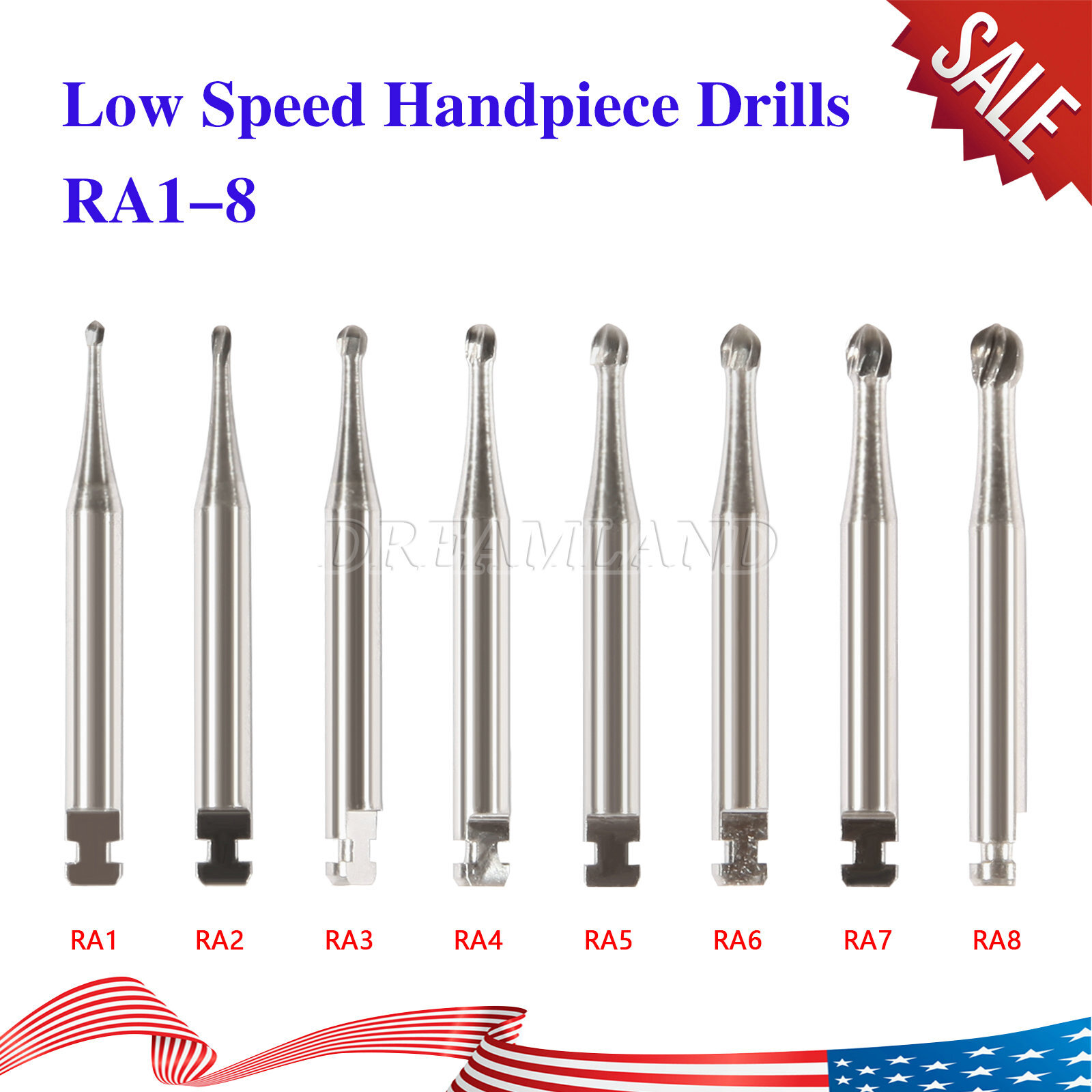 5 Pcs/Pack RA1-8 Dental Tungsten Carbide Bur F/ Low Speed Contra Angle Handpiece