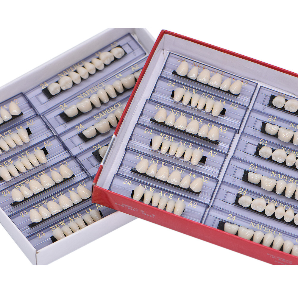 168Pcs/Box Acrylic Resin Denture #24 Dental Upper Lower Shade A2 Teeth Set USA