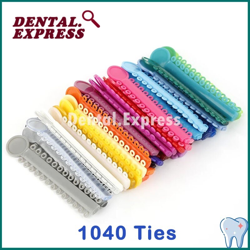 320/1040pc Dental Orthodontic Brackets Ligature Ties Braces Elastic Bands Rubber