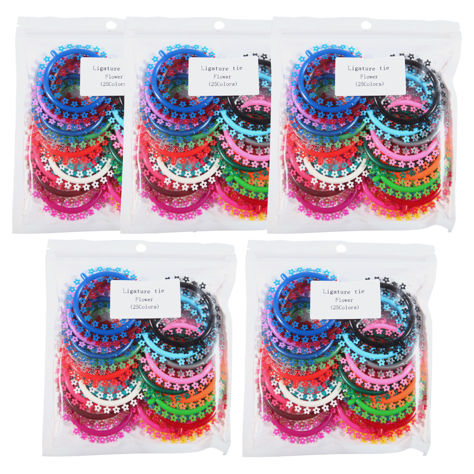 5000 Pcs/ 5 packs Orthodontic Elastic Rubber Multi-Colored Flower Ligature Tie
