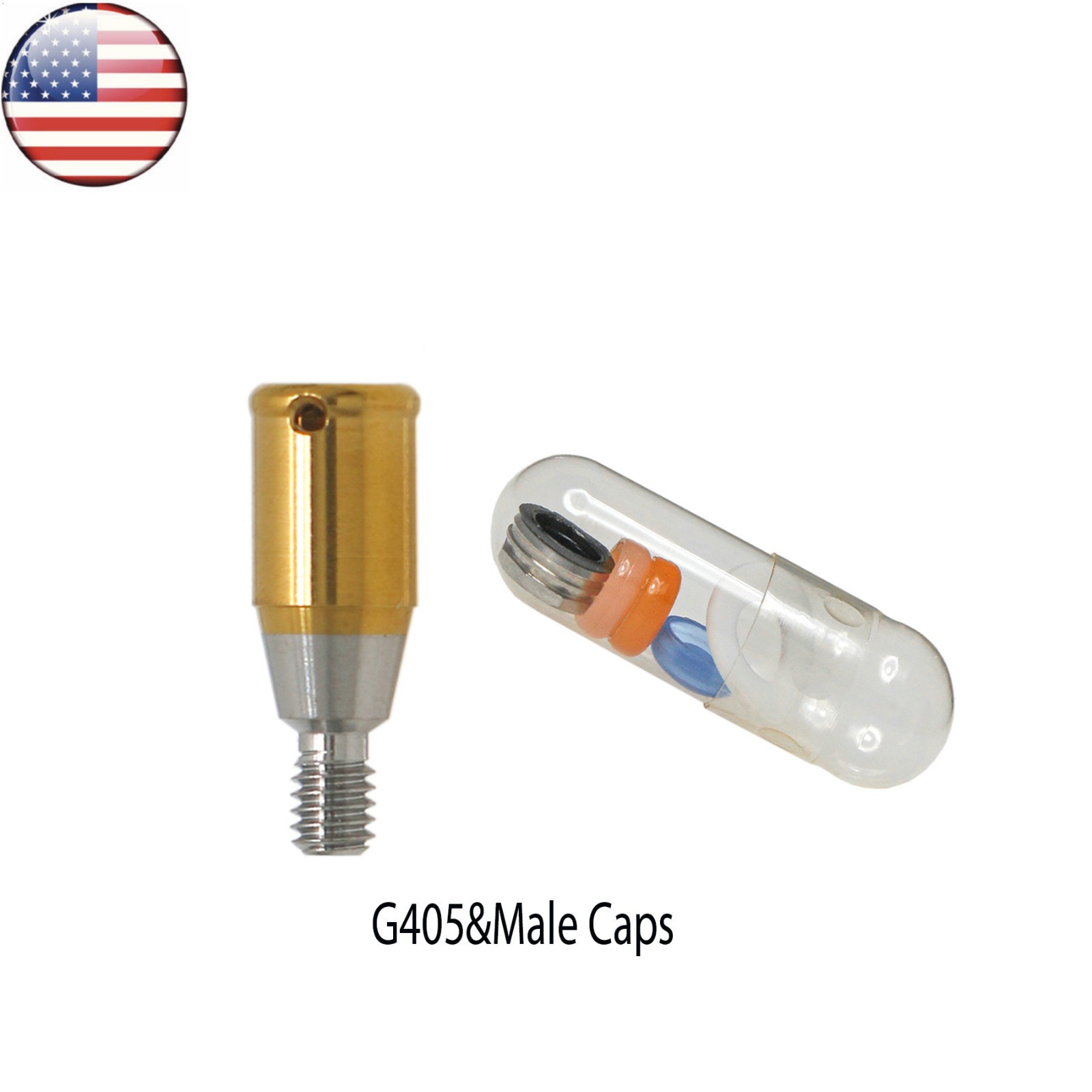US Dental Hiossen Regular 3-5mm Attachment Abutment & Overdenture Male Caps Kits