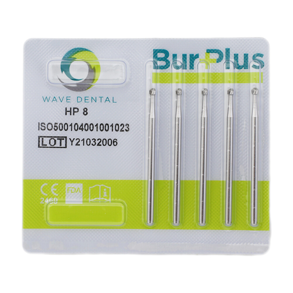WAVE Dental Carbide Burs Straight Handpiece Bur Round HP #1/4 4 6 8 10 44.5mm