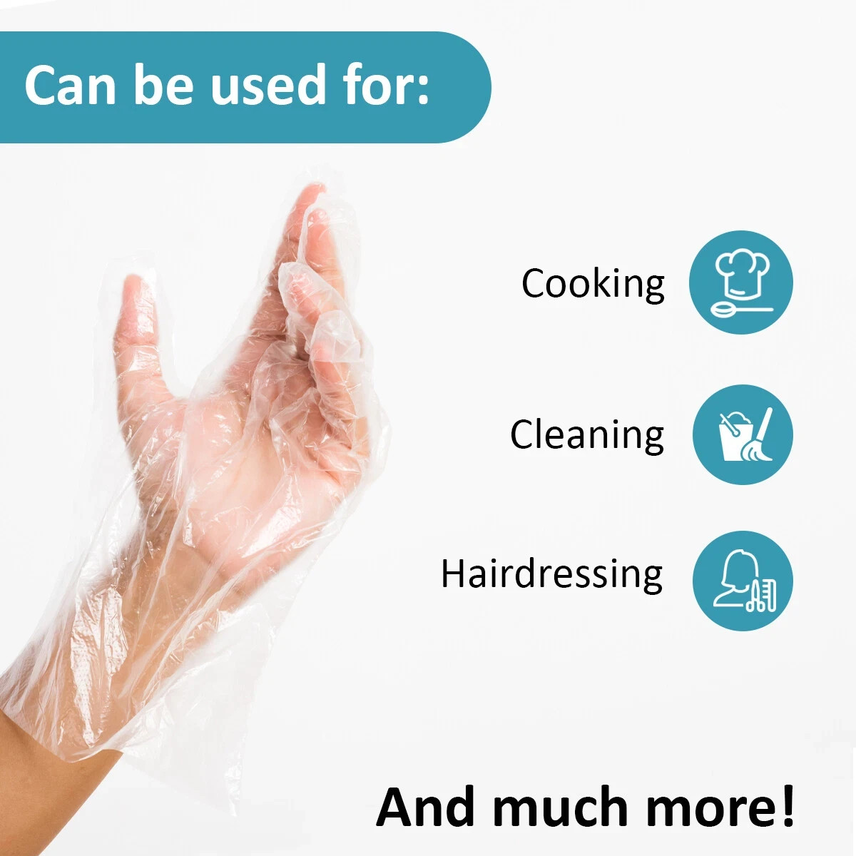 100Pcs Disposable Gloves Transparent Disposable Plastic Gloves Food Grade Kitche