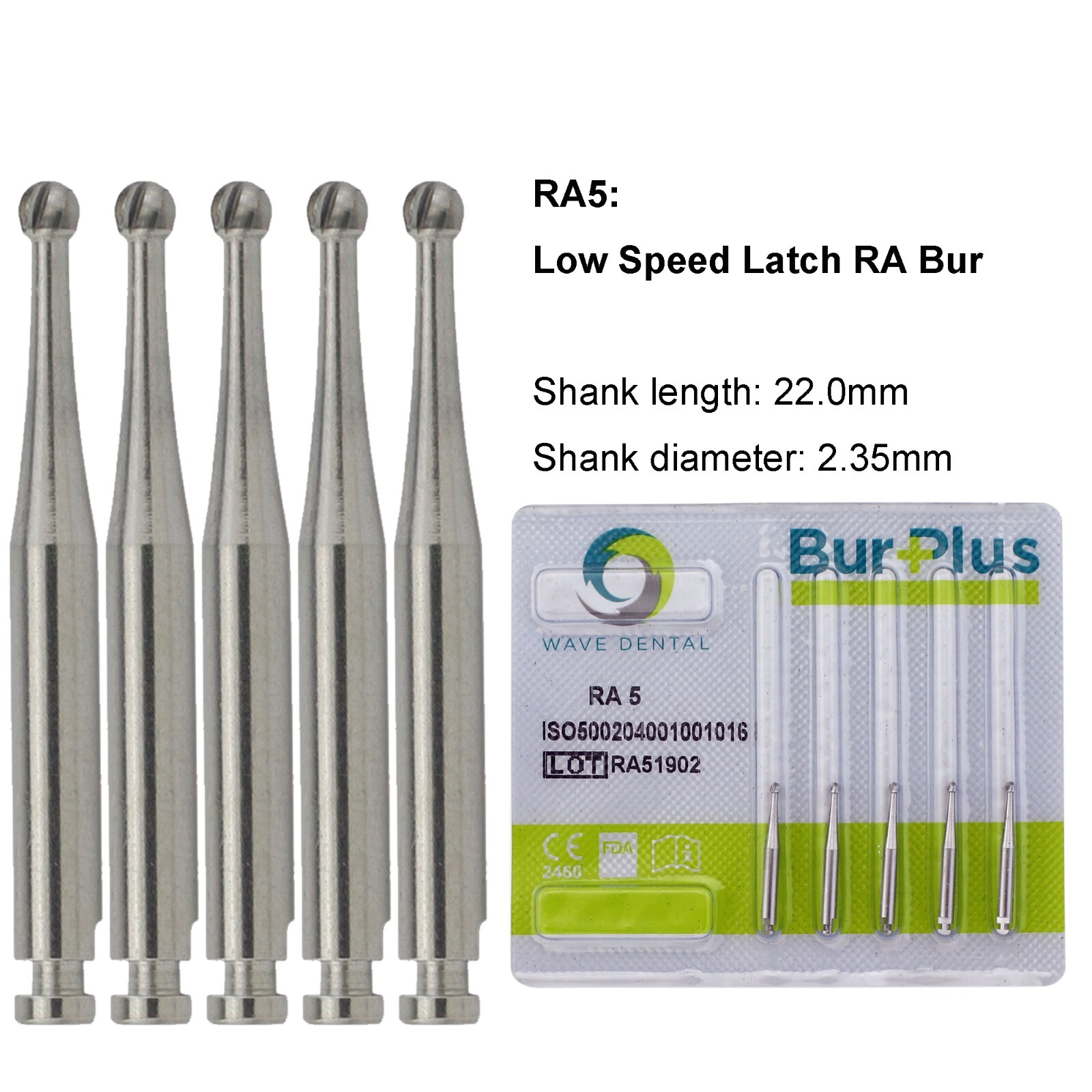 WAVE Dental Carbide Round Bur Slow Speed Latch RA 4 6 8 2 3 / HP 1/4 1/2 2 4 6 8