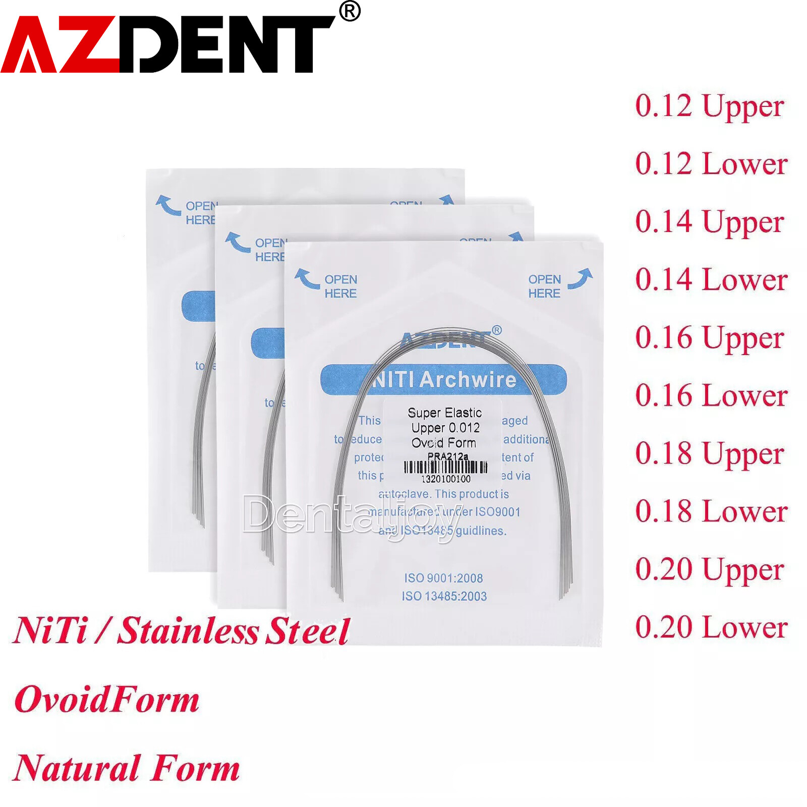 10 Packs X Arcos de Dental Ortodoncia Redondos Niti Arco de Alambre Su Arch Wire