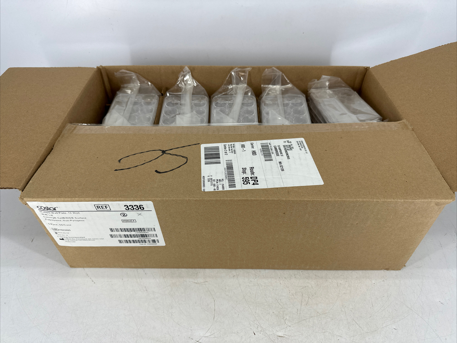 CASE OF 50 Corning Costar 3336 Multiple Well Plate 12 Well With Lid Sterile NEW