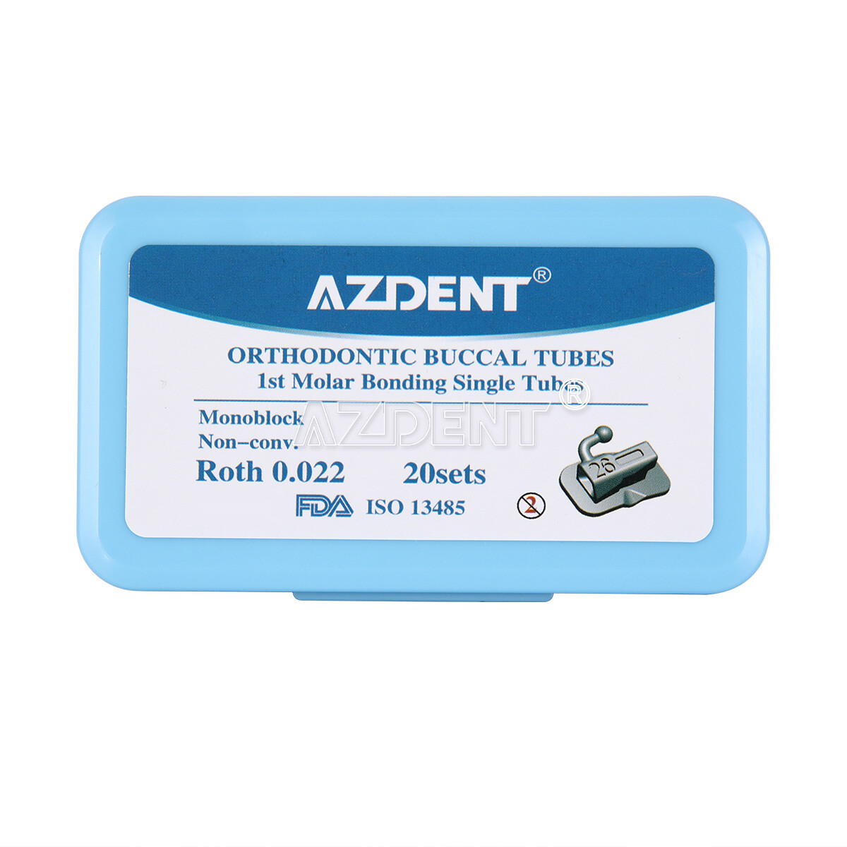 AZDENT Dental Orthodontic Buccal Tube 1st 2nd Molar Roth MBT 022/018 Bondable