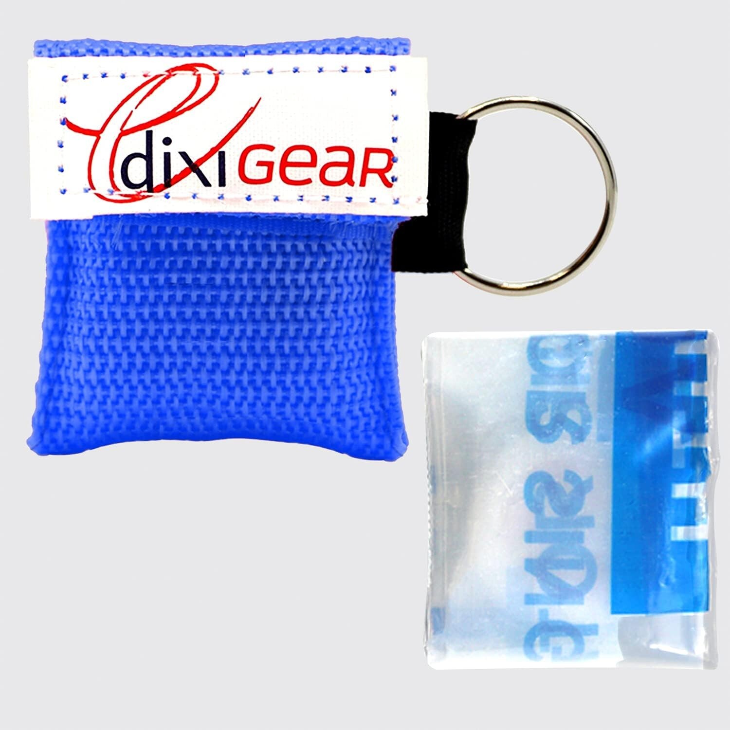 CPR Mask with Keychain Emergency Face Shield with One-Way Valve Blue – 100 Pack