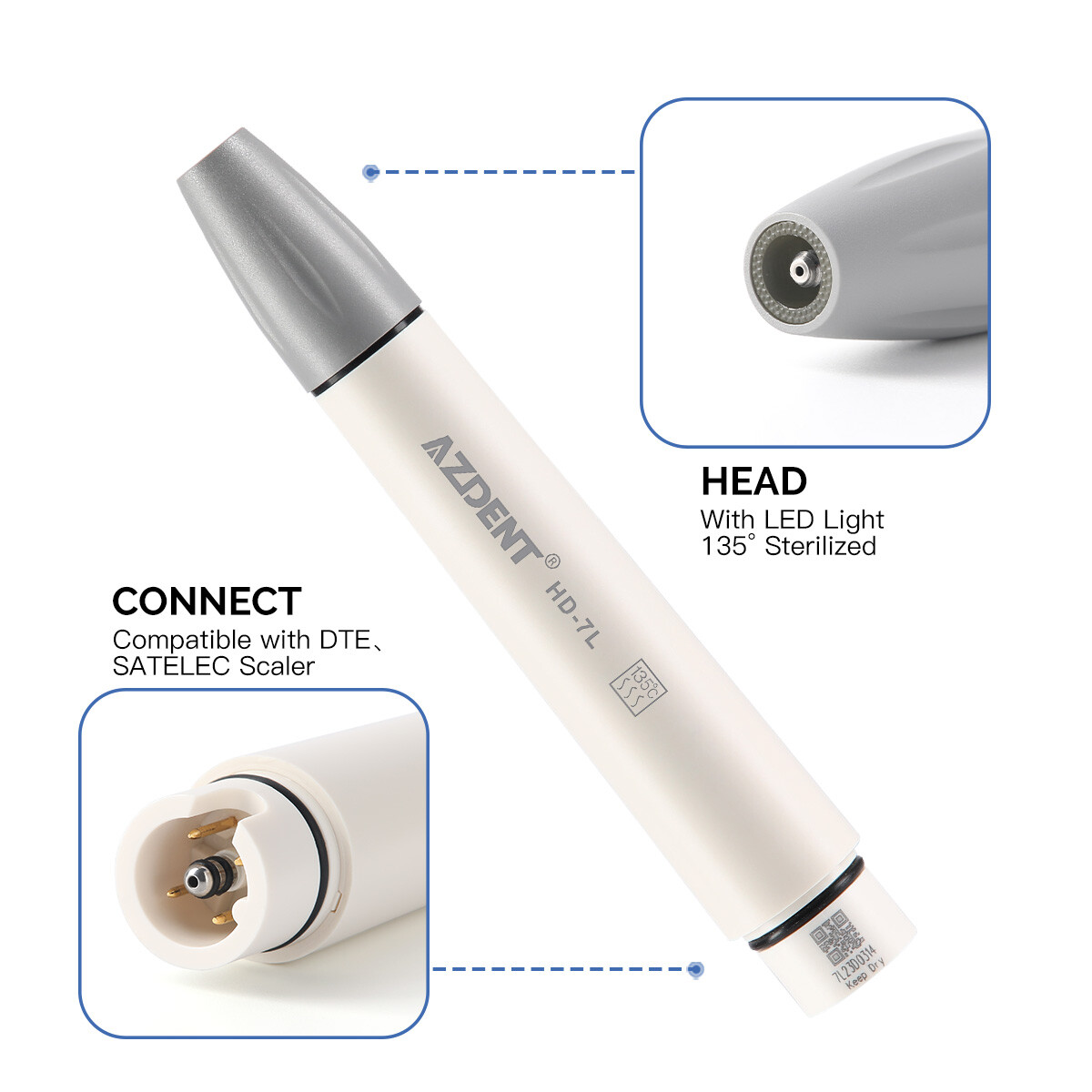 Dental Ultrasonic Piezo Scaler Handpiece LED Fit Woodpecker/EMS/SATELEC 135°