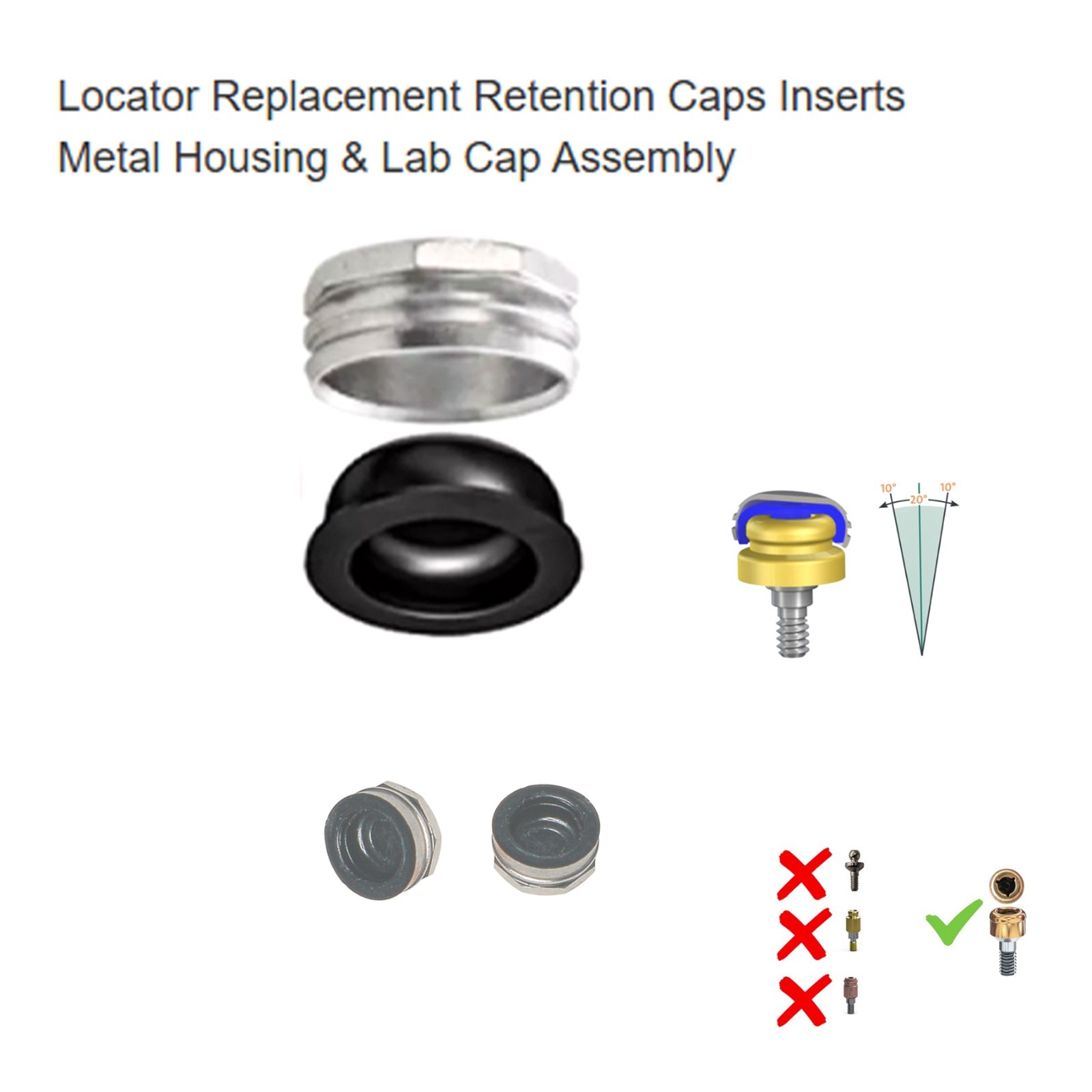 US Locator attachment abutment For Hiossen ET /Osstem TS Mini/Regular 1-7.0mm GH