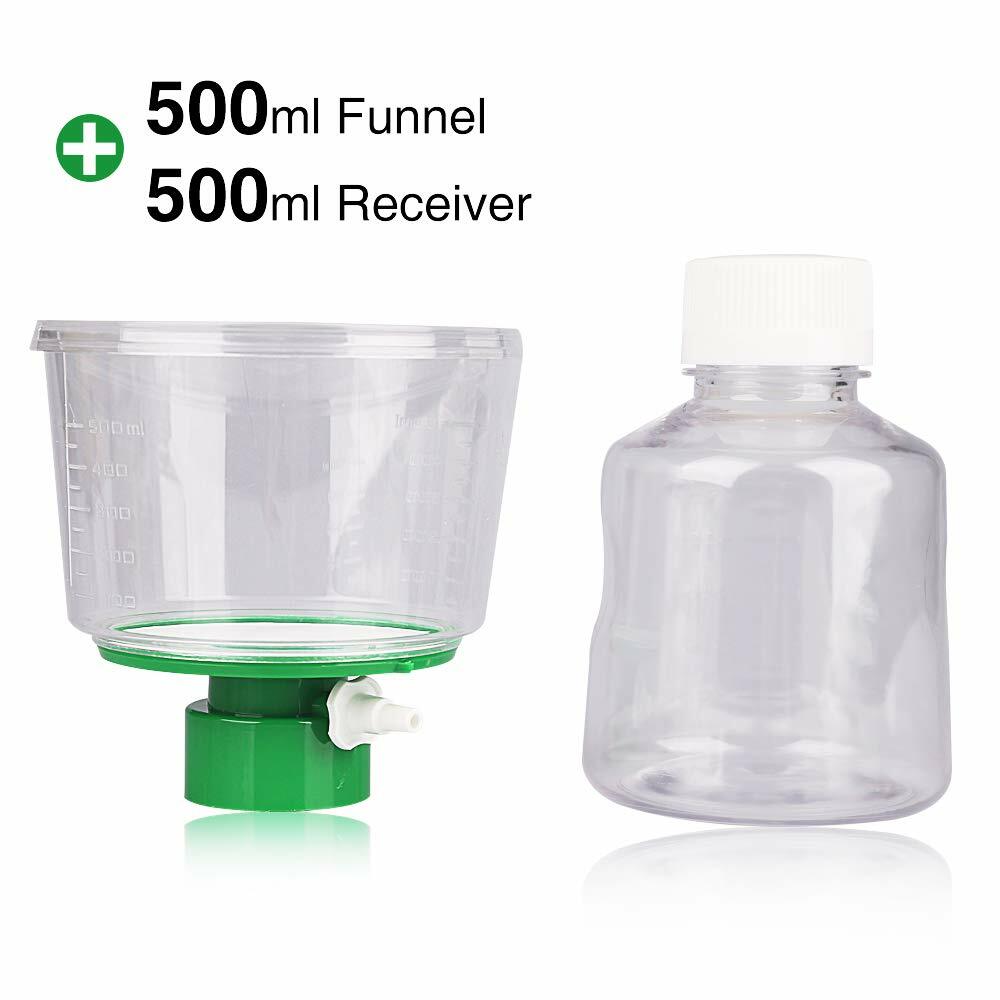 12PCS Vacuum Bottle Top Filters 0.22um PES Membrane 500ml Funnel+500ml Received