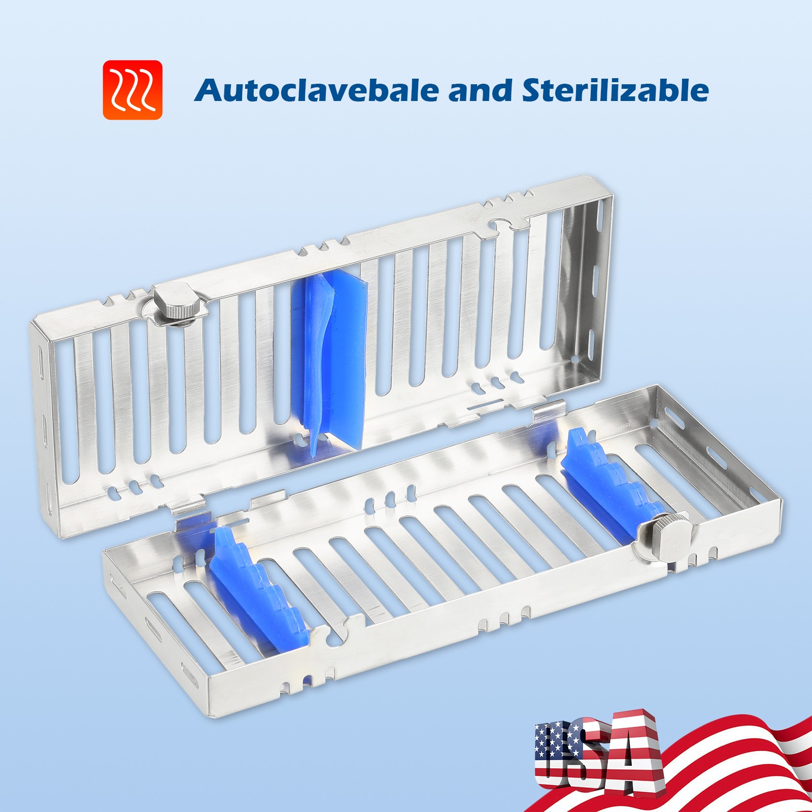 Dental Autoclave Sterilization Cassette Rack Box Tray For 5 Instrument