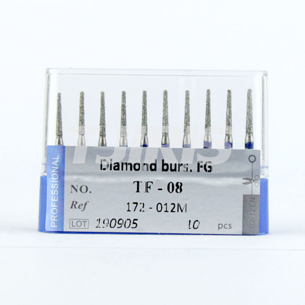 10pcs Dental Diamond Burs FG Flat End Cone/Taper Standard Grit High Speed
