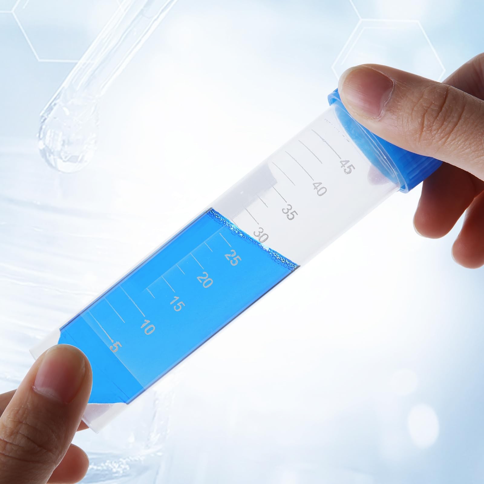50 Pcs 50 ML Centrifuge Tubes ABuff Plastic Test Tubes with Blue Screw Caps C…