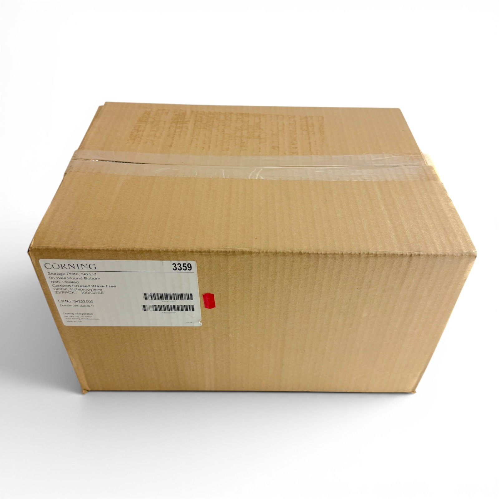 Corning 3359 Storage Plate 96-Well Round Bottom Polypropylene, Case of 100