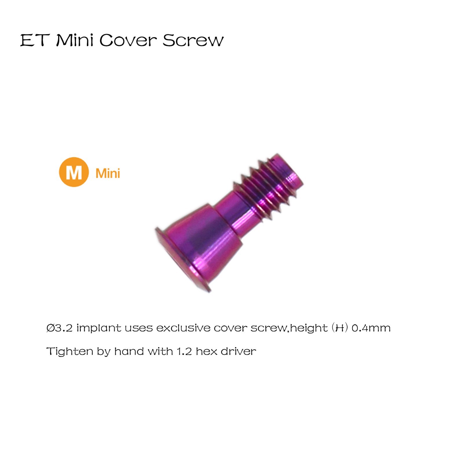 Dental Healing Abutment Healing Cap for Hiossen ET Implant System Multiple Sizes