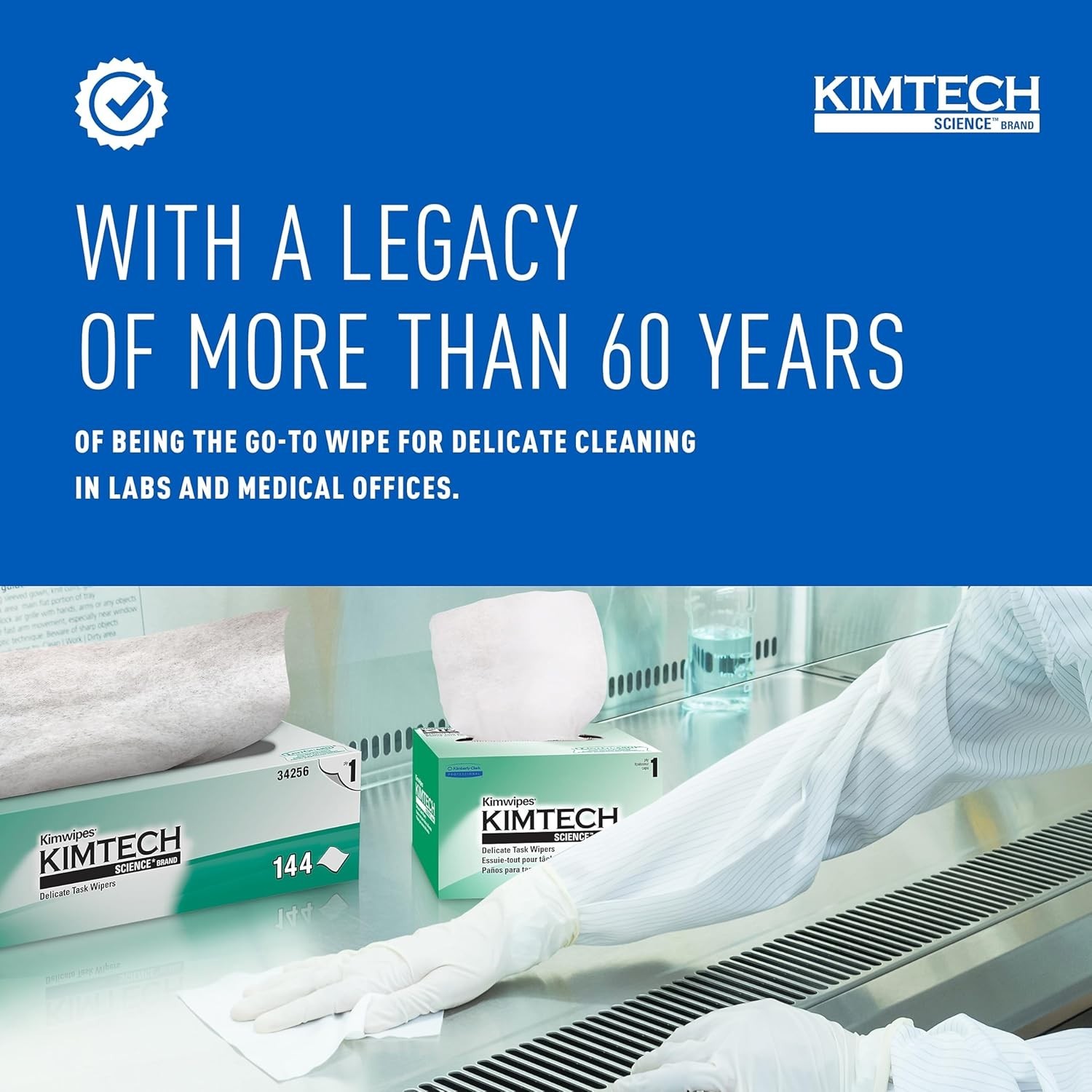 1-Ply Unscented Kimwipes – Light-Duty Wipers for Labs, 286 Efficient Dispensing