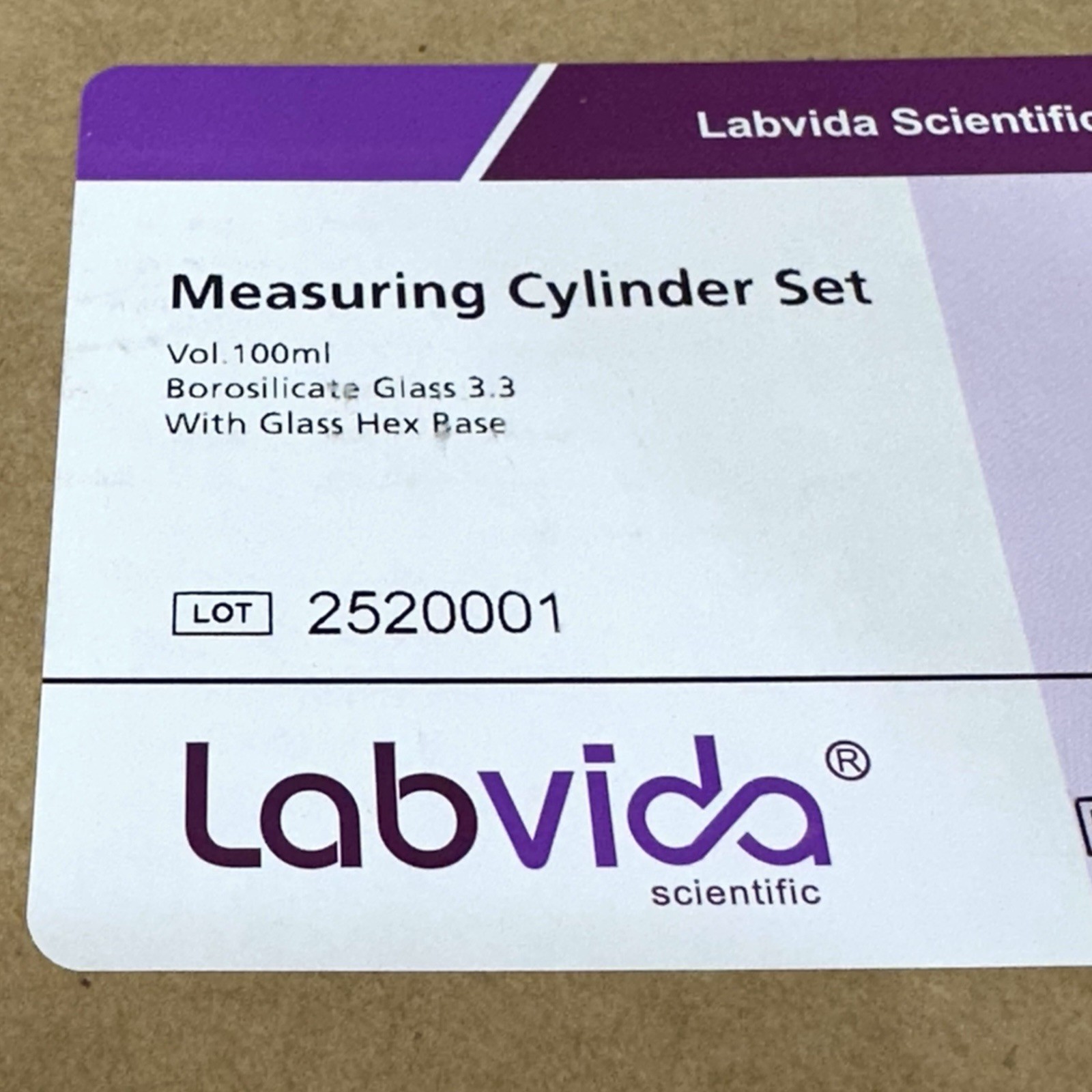 Labivida Scientific Measuring Cylinder 2pk 100ml Borosilicate Glass With Hex Bas