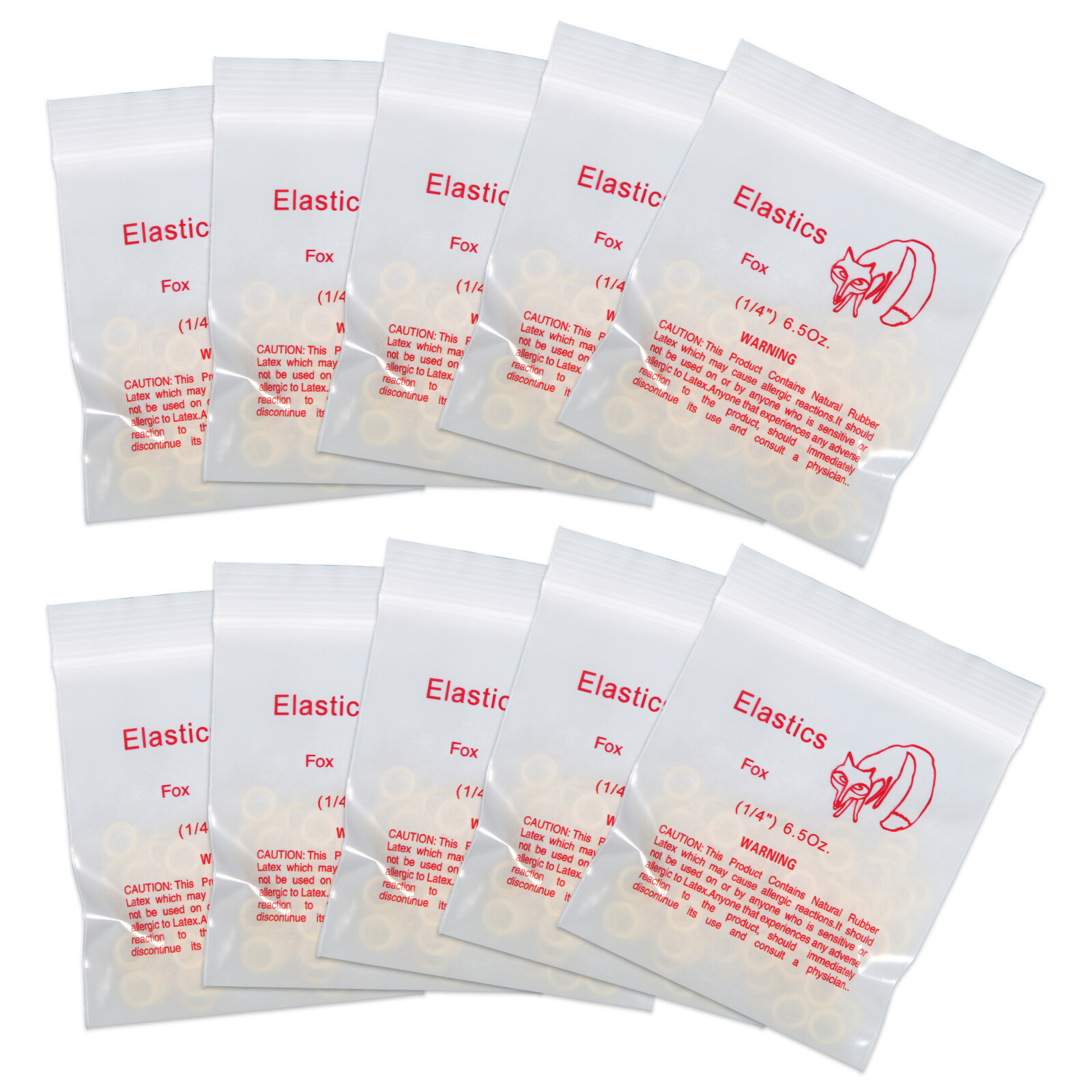 1000pcs Dental Orthodontic Elastics Fox Bands Rabbit Force 6.5 OZ,1/4″ 10 bags