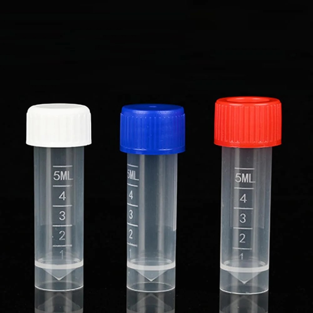 50 Pieces 5 ml Plastic Graduated Vial Sample Bottle Storage Container Tubes with
