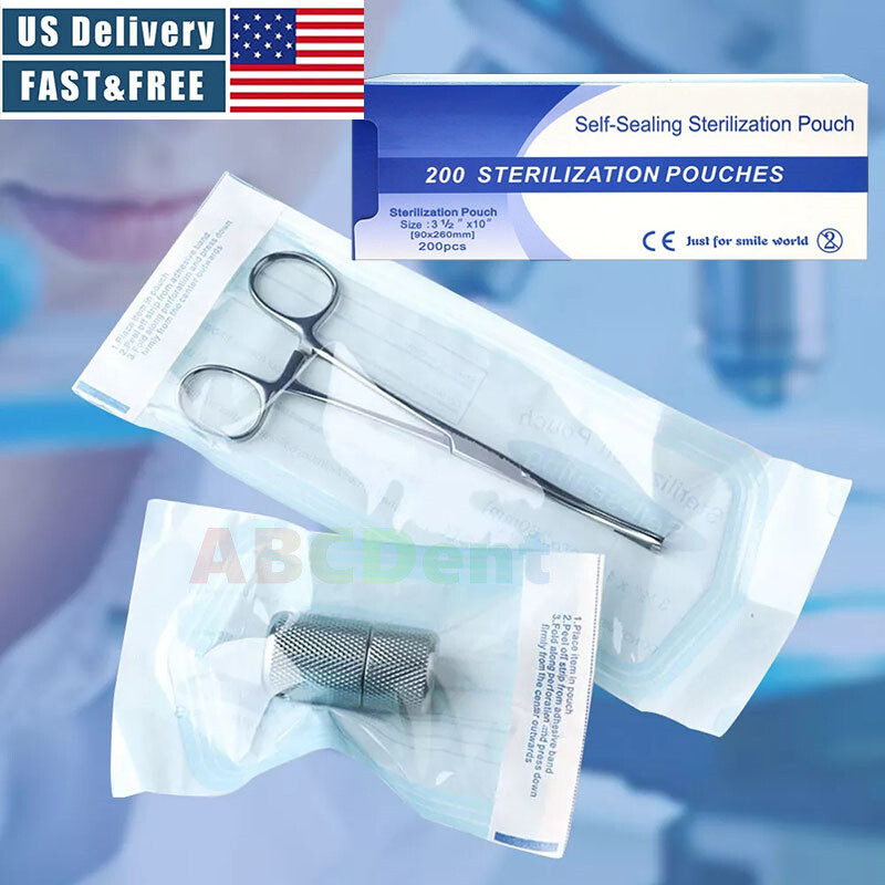 200pcs Self Sealing Sterilization Pouch Disposable Dental Instrument Storage Bag