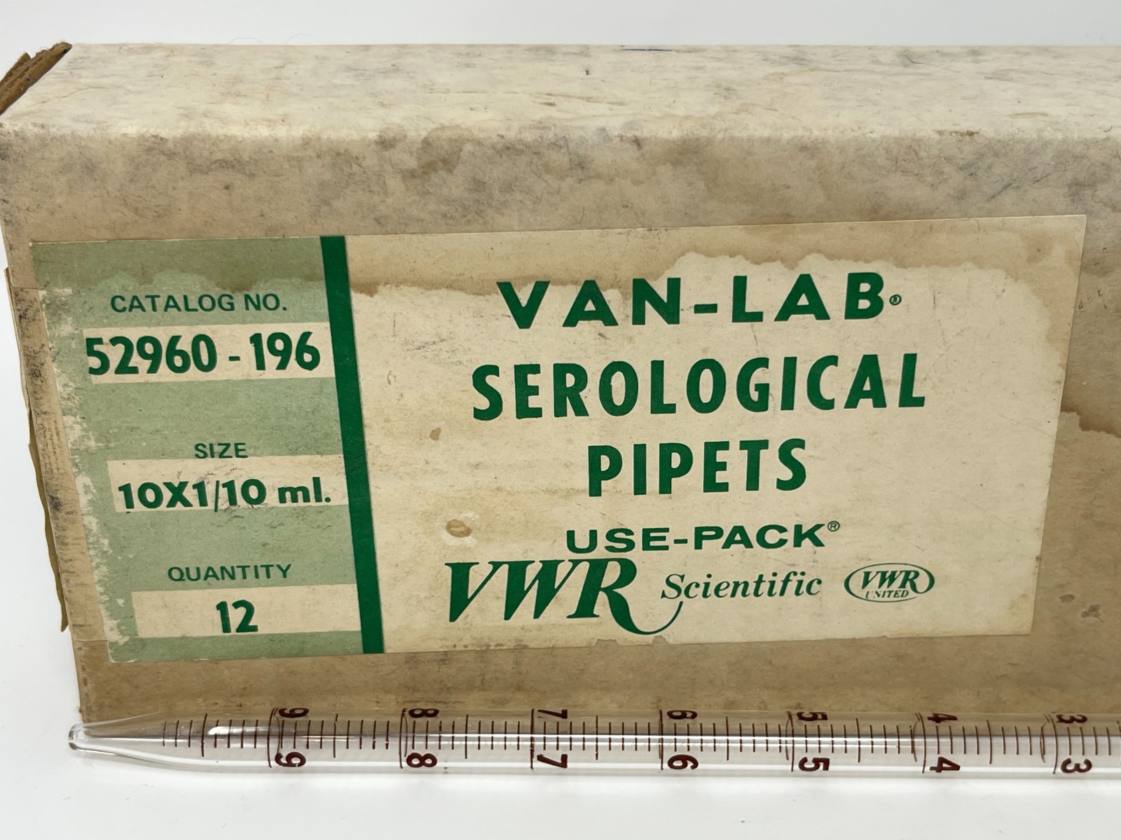 VWR Scientific Van-Lab Serological Pipets – 12, 10 x 1/10ml. NEW 52960-196