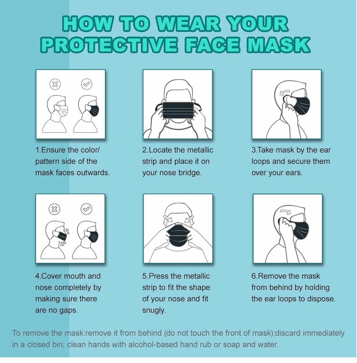 1000 Pcs Protective Disposable Respirator 3-Layers Protect Cover Black Face Mask