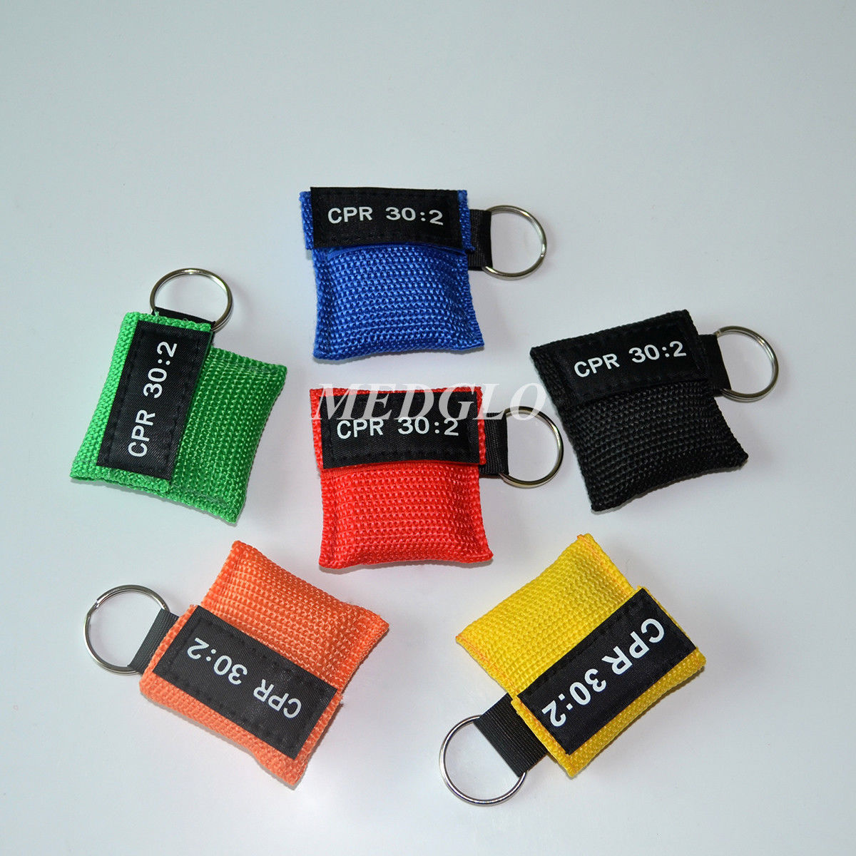 6pcs CPR First Aid CRP Face Shield 6 Colors CPR Breather Valve Face Shield
