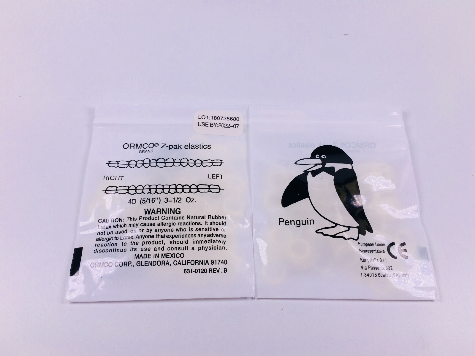 ORMCO Zoo Pack Elastics Dental Clear Yellow 5000/Box 3.5OZ 1/8 3/16 1/4 5/16 3/8