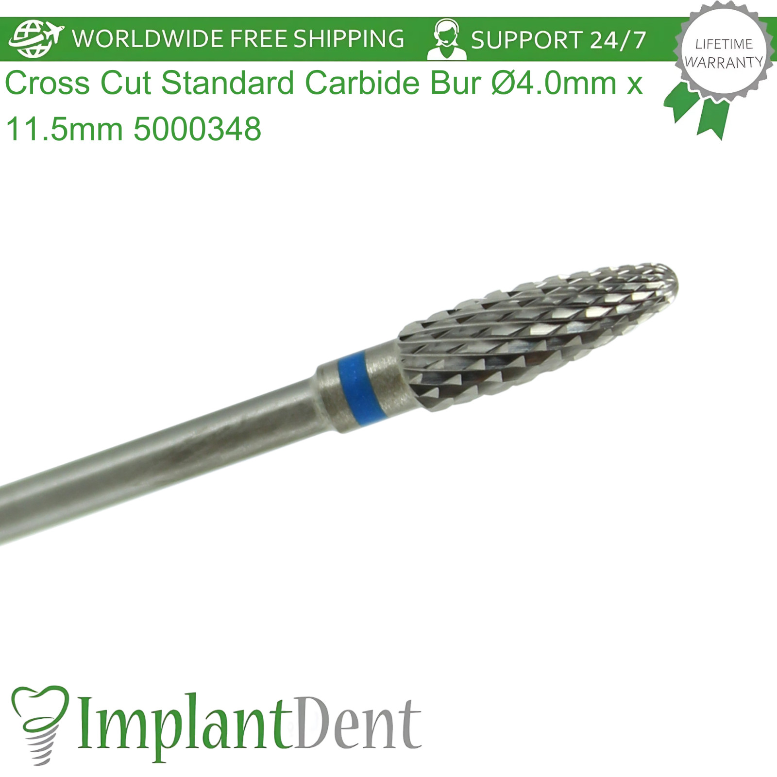Cross Cut Standard Carbide Flame Dental Bur Ø4.0mm x 11.5mm 5000348 Wilson
