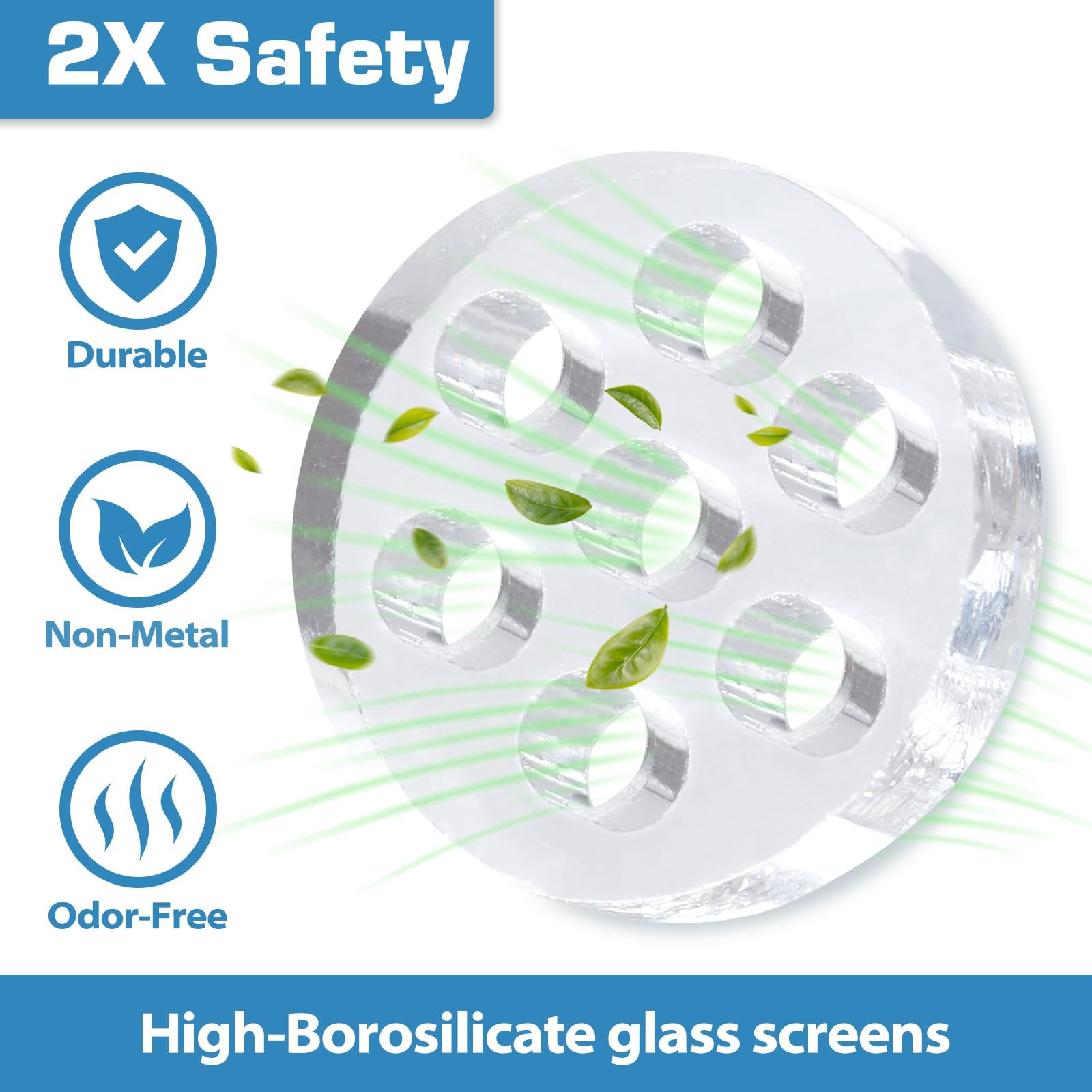 20-Pack 8mm Glass Screens with 7 Honeycomb Holes for Pipes and Bowls