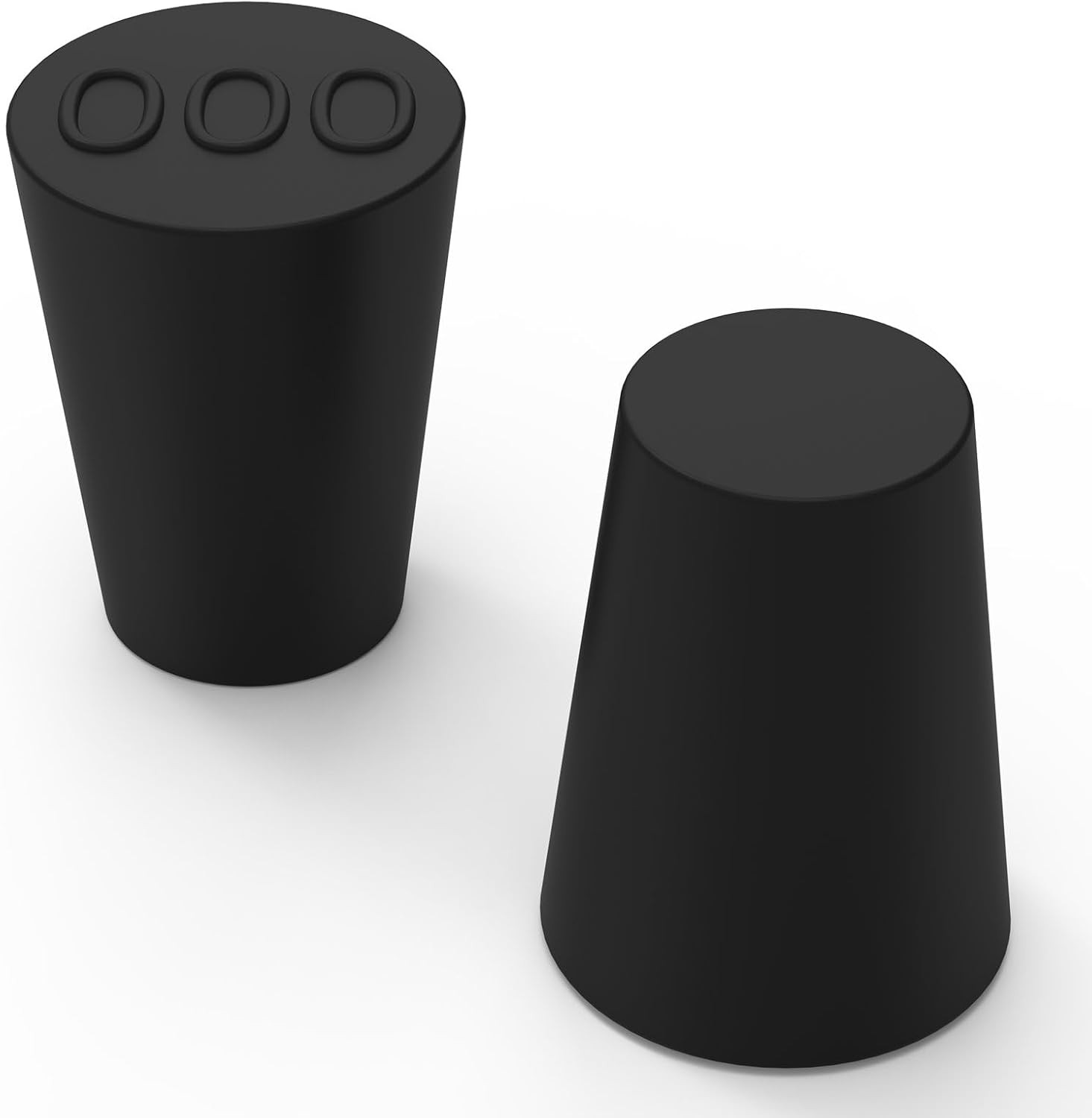 000# Tapered Rubber Stoppers, 10 pcs Black Solid Plugs, Size: 0.35″ Bottle, 0.51