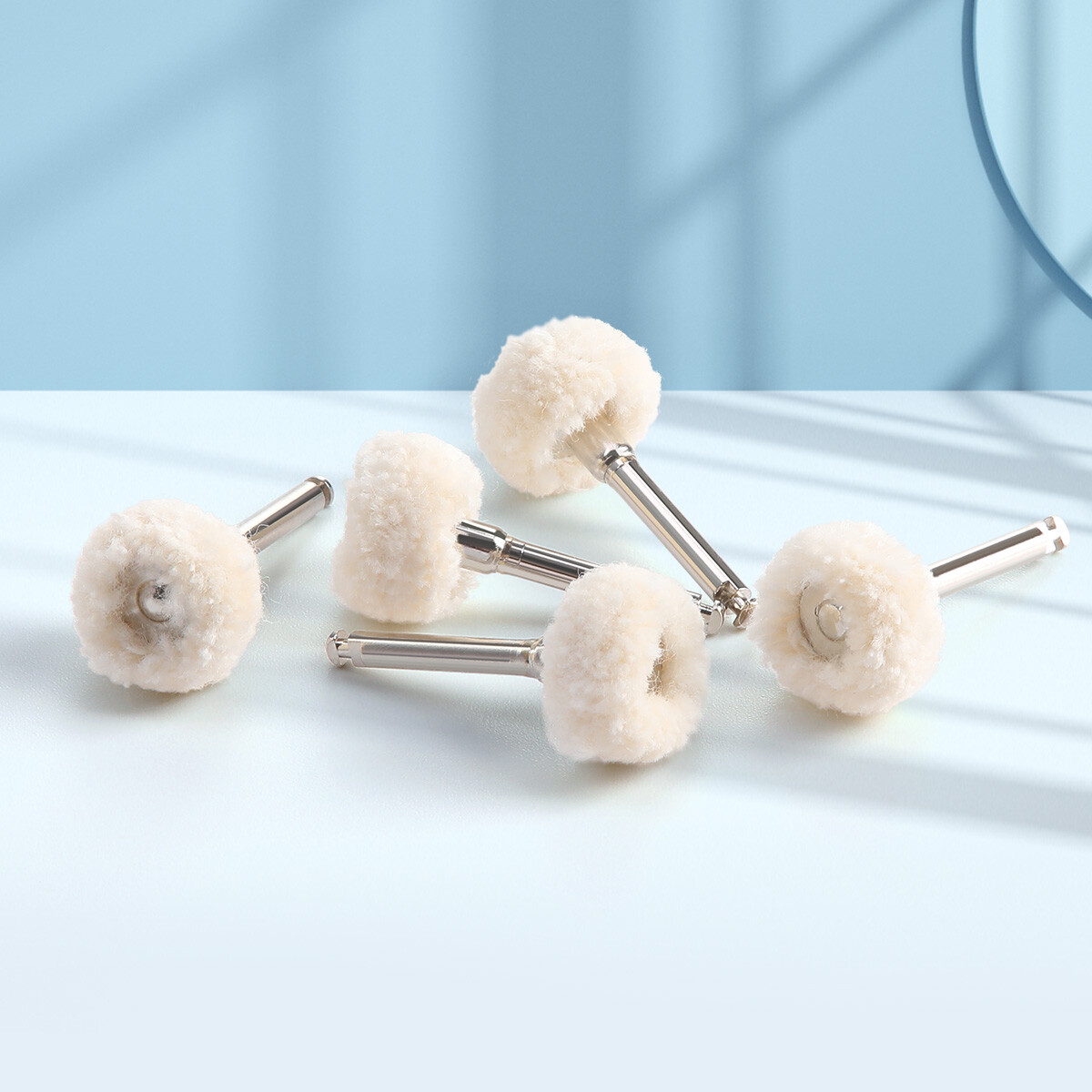 5Pc Cotton Dental Polishing Brush Wheels RA2.35mm Contra Angle RA Latch Type HOT