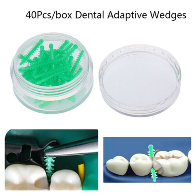 40Pcs/Pack Dental Plastic Adaptive Wedges Orange&Green In Dental Consumables