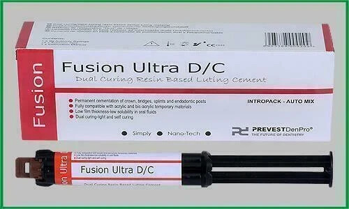 PREVEST FUSION ULTRA DC 9gm Dual Curing Resin Luting Cement Dental Automix FS