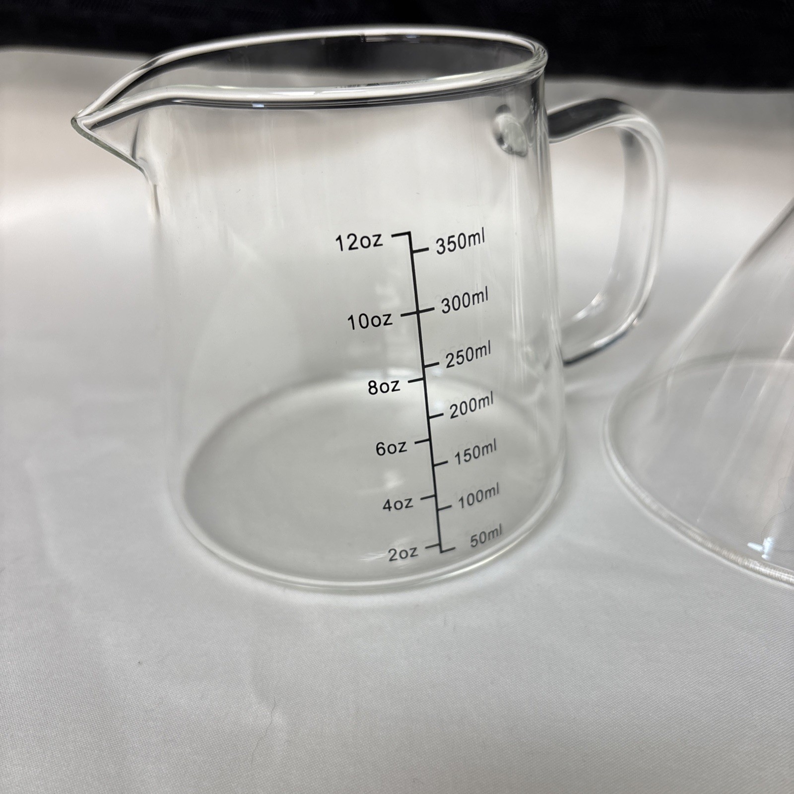 Lot of 3 Glass Long Stem Filling Funnels w/ 12 Ounce Measure Cup