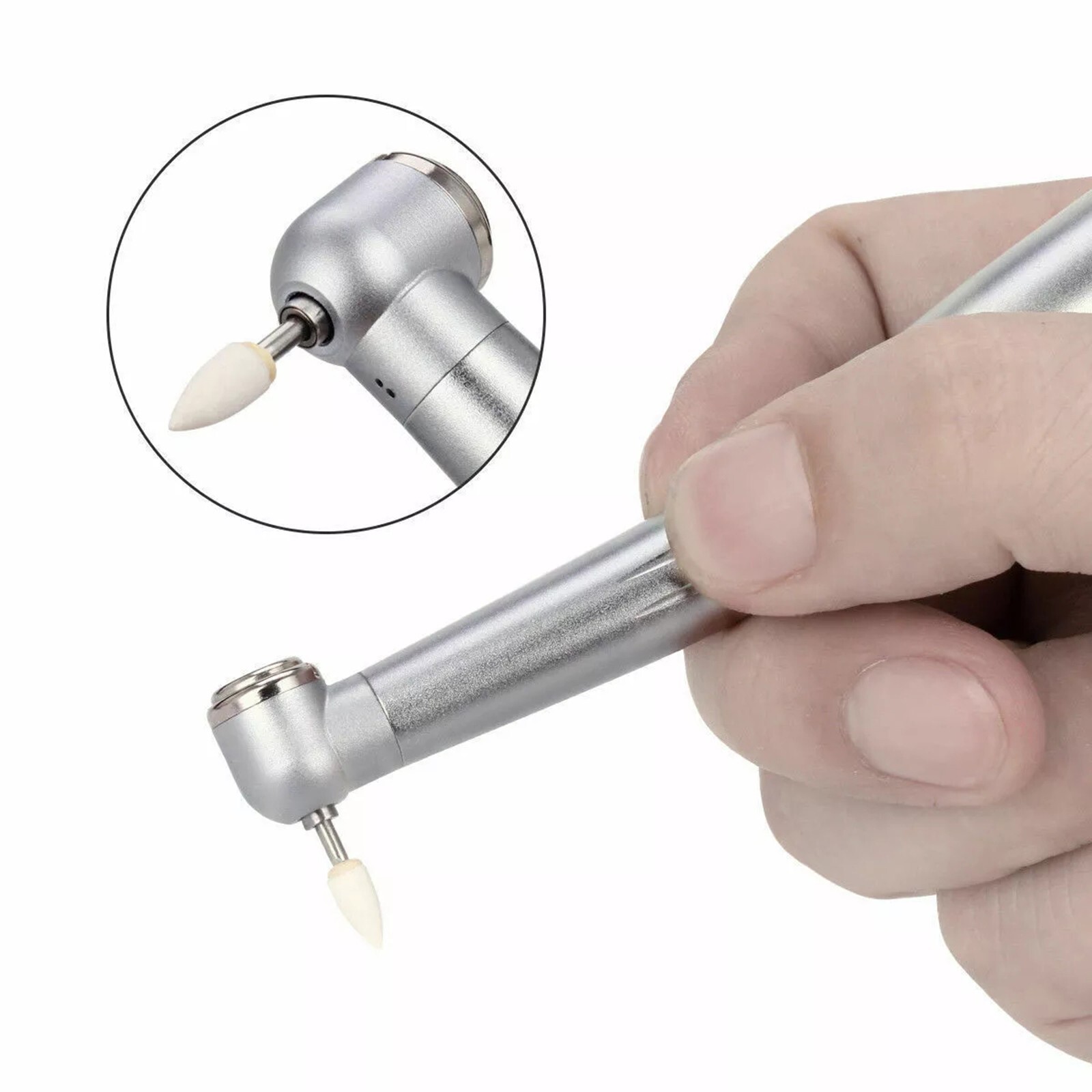 12*Dental Flame Mounted White Stone Polishing Burs FG Abrasion Point Polisher st