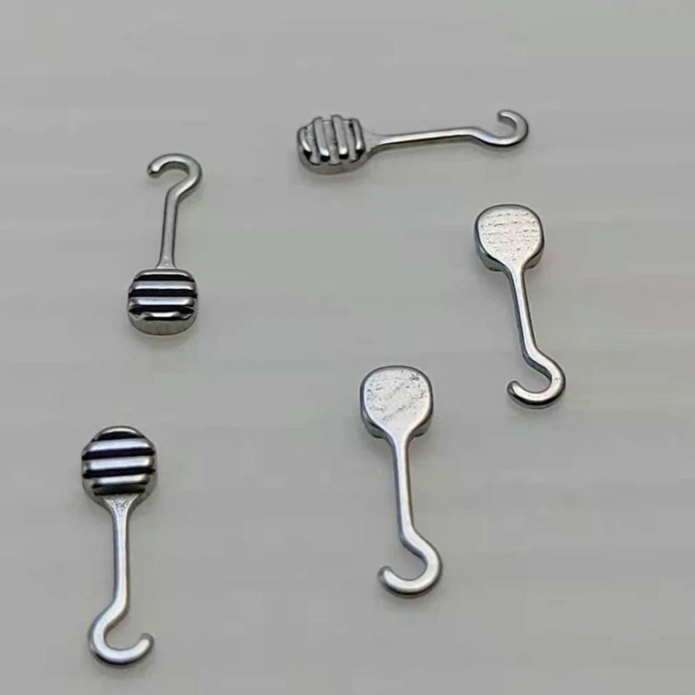 10 Pieces Bondable Sliding Crimpable Hook Long Curved 10Pcs/pack Left Right