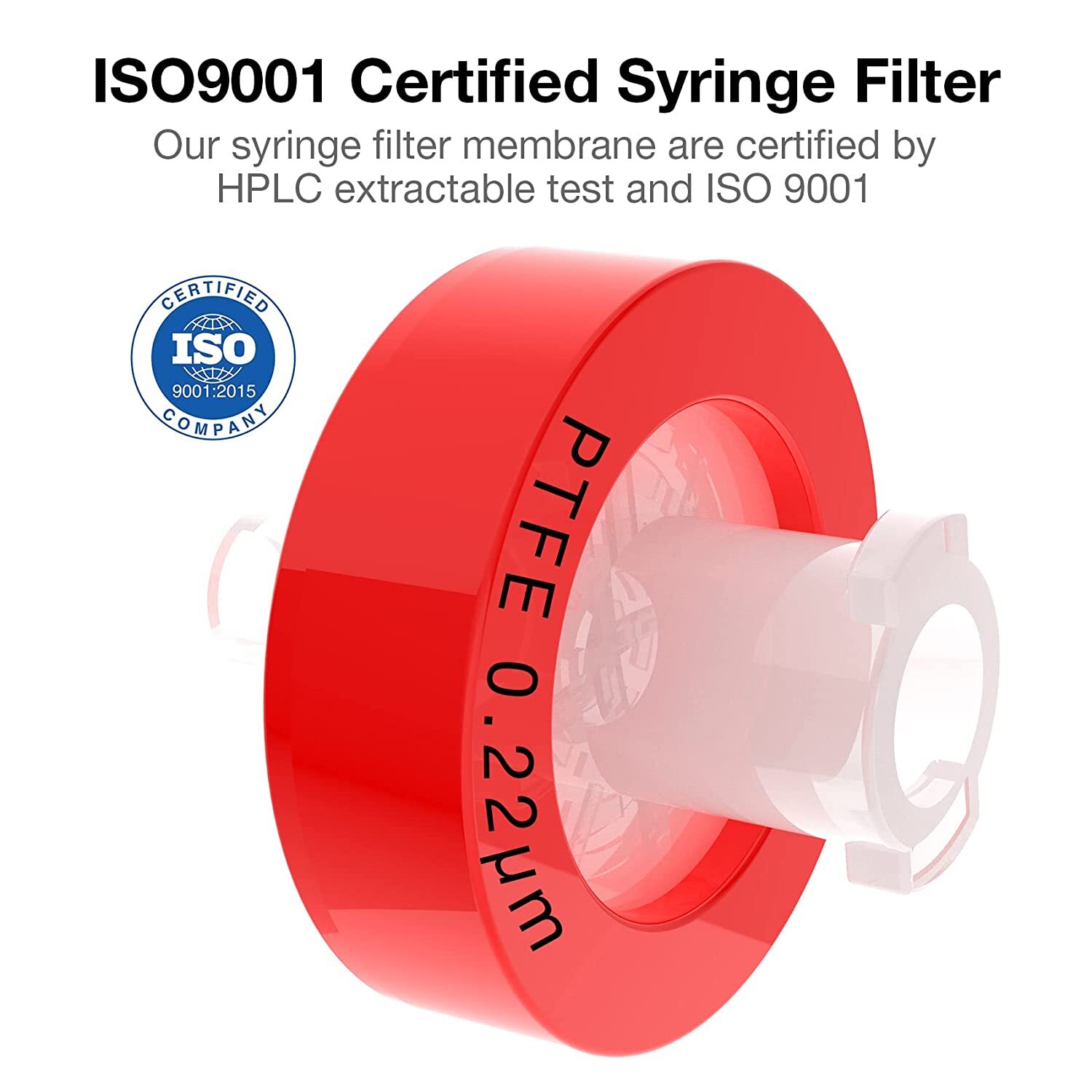 50ps PTFE Membrane Syringe Filters 0.22um Pore Size 13mm Hydrophilic Non-sterile