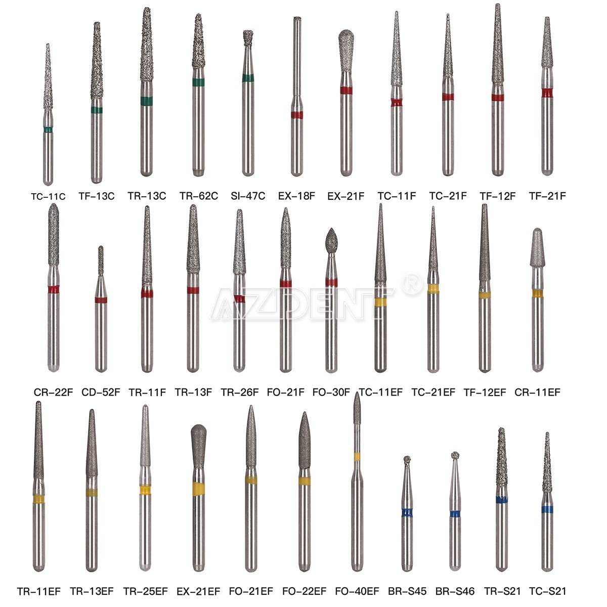 Dental Diamond Burs Drill FG 1.6mm Round Taper For High Speed Handpiece 5pc/Pack