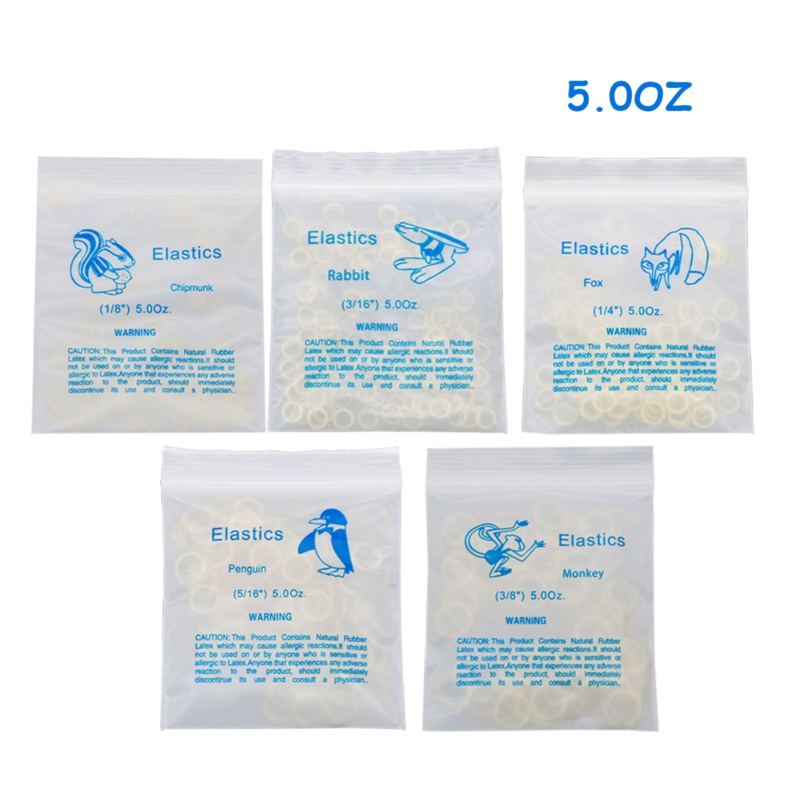 US Dental Orthodontic Elastics Rubber Bands Latex Braces 3.5OZ 5.0OZ 6.5OZ