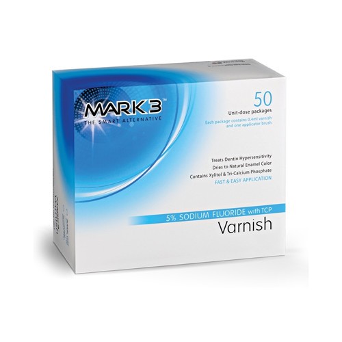 MARK3 5% Sodium Fluoride Varnish with TCP – Spearmint, 50 Unidose packages