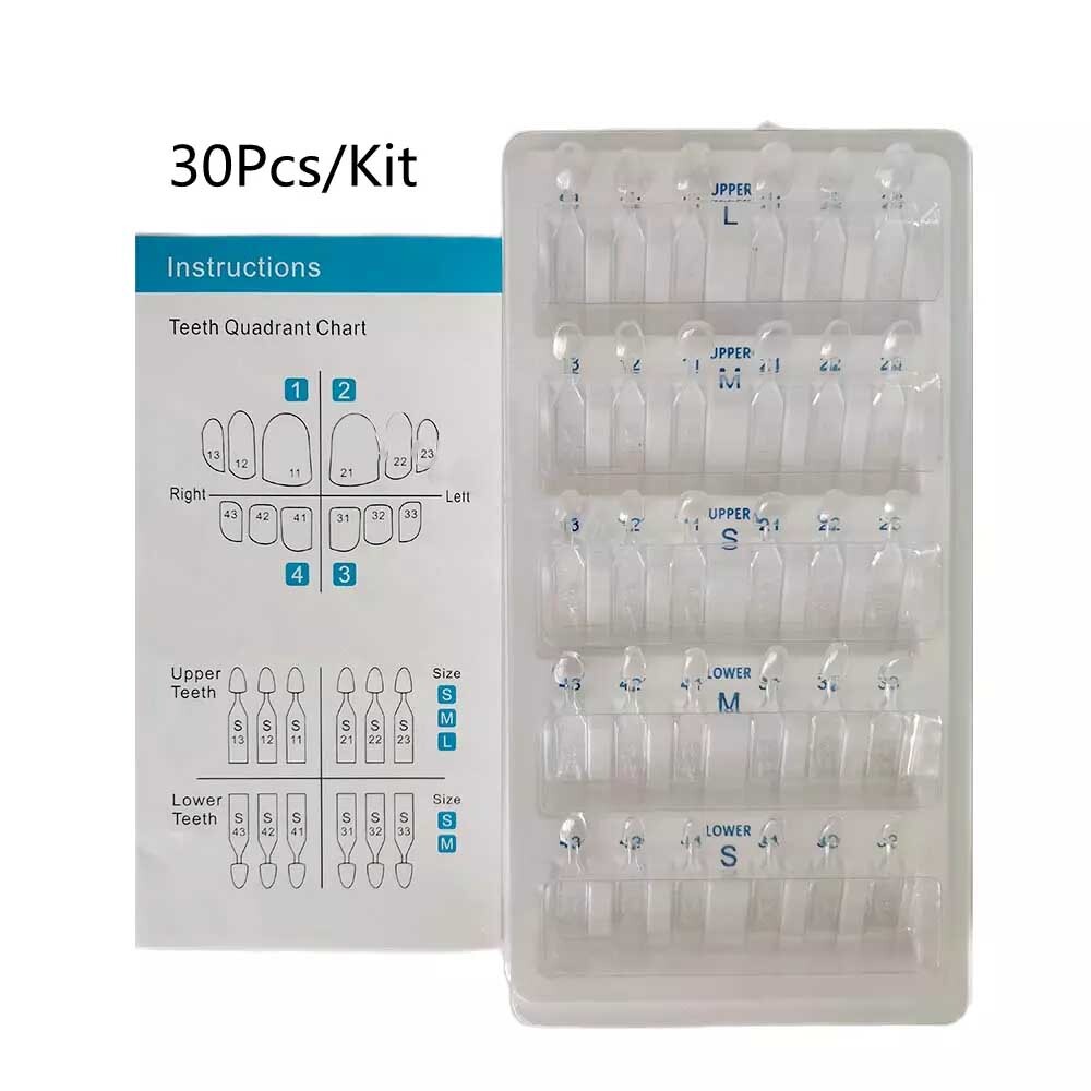 30pcs Dental Composite Resin Veneers Mould Light Cure Anterior Front Teeth USA