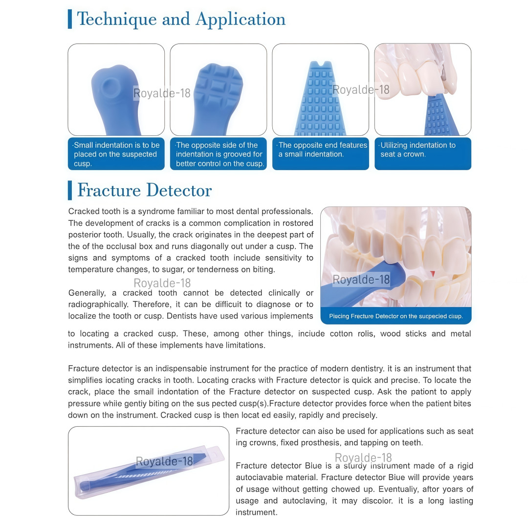 Dental Tooth Cleft Crack Detector Probe 135℃ Fracture Locating Crown Bridge Seat