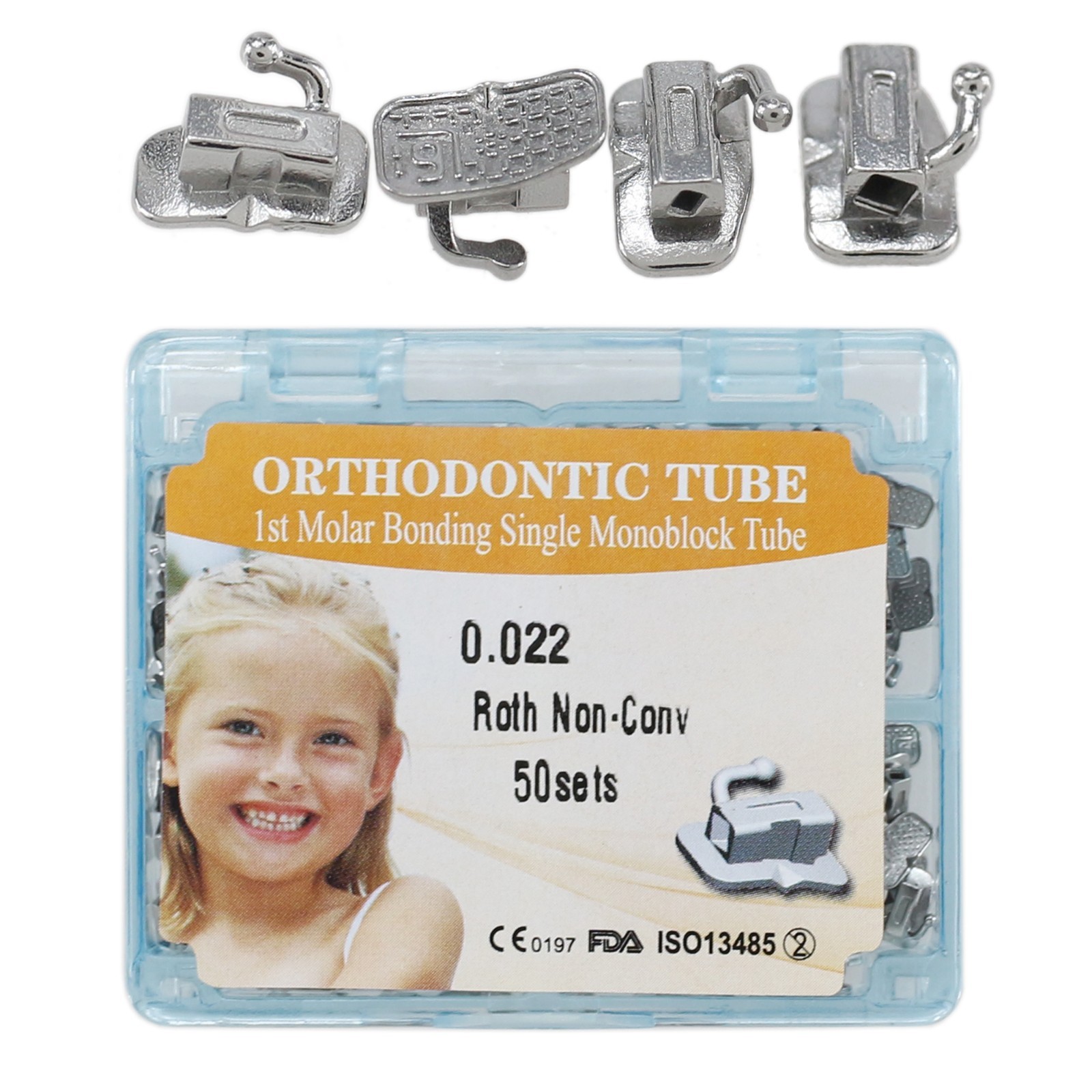 USA Dental Orthodontic Buccal Tubes MBT Roth 022 1st 2nd Molar Bondable Single