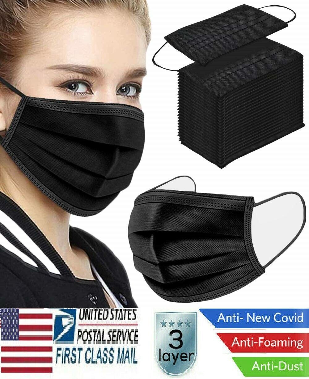 50 BRAND NEW PROTECTIVE DISPOSABLE FACE MASK 3-LAYERS NON-WOVEN C.E APPROVAL FFP
