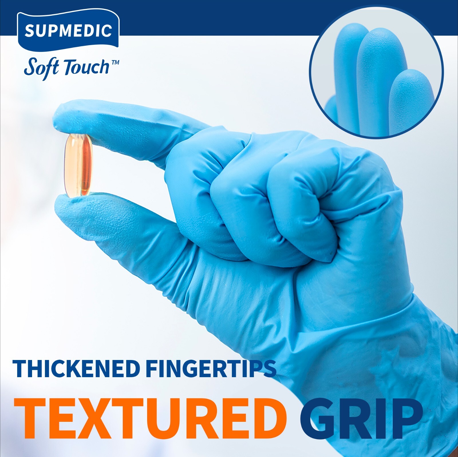 Medical Nitrile Exam Gloves Blue 100 PCs Powder-Free Food-Safe Disposable Glove