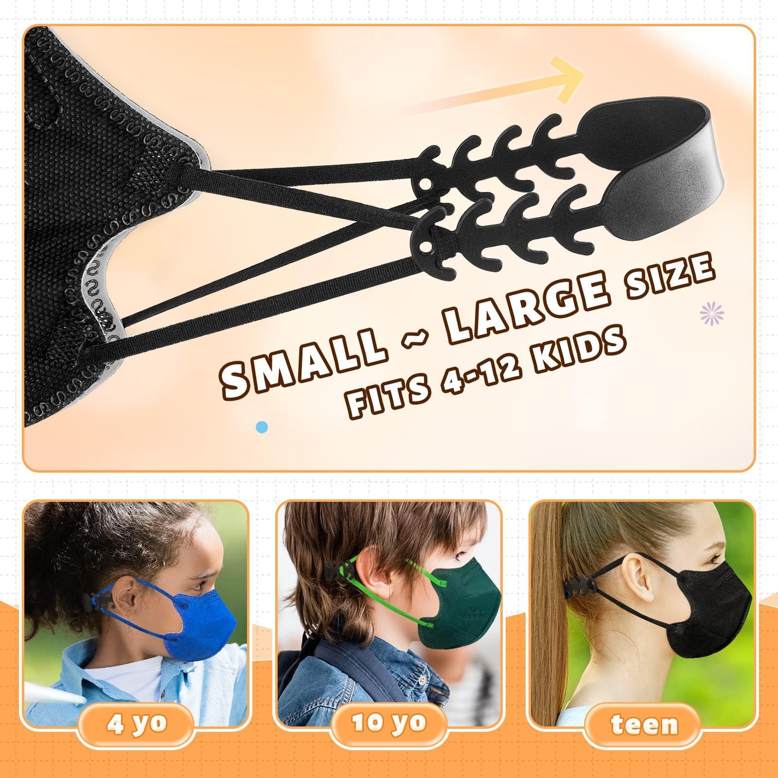 Kids KN95 Face Mask Disposable – 50 Pack KN95 Kid Masks Children Small Size K…