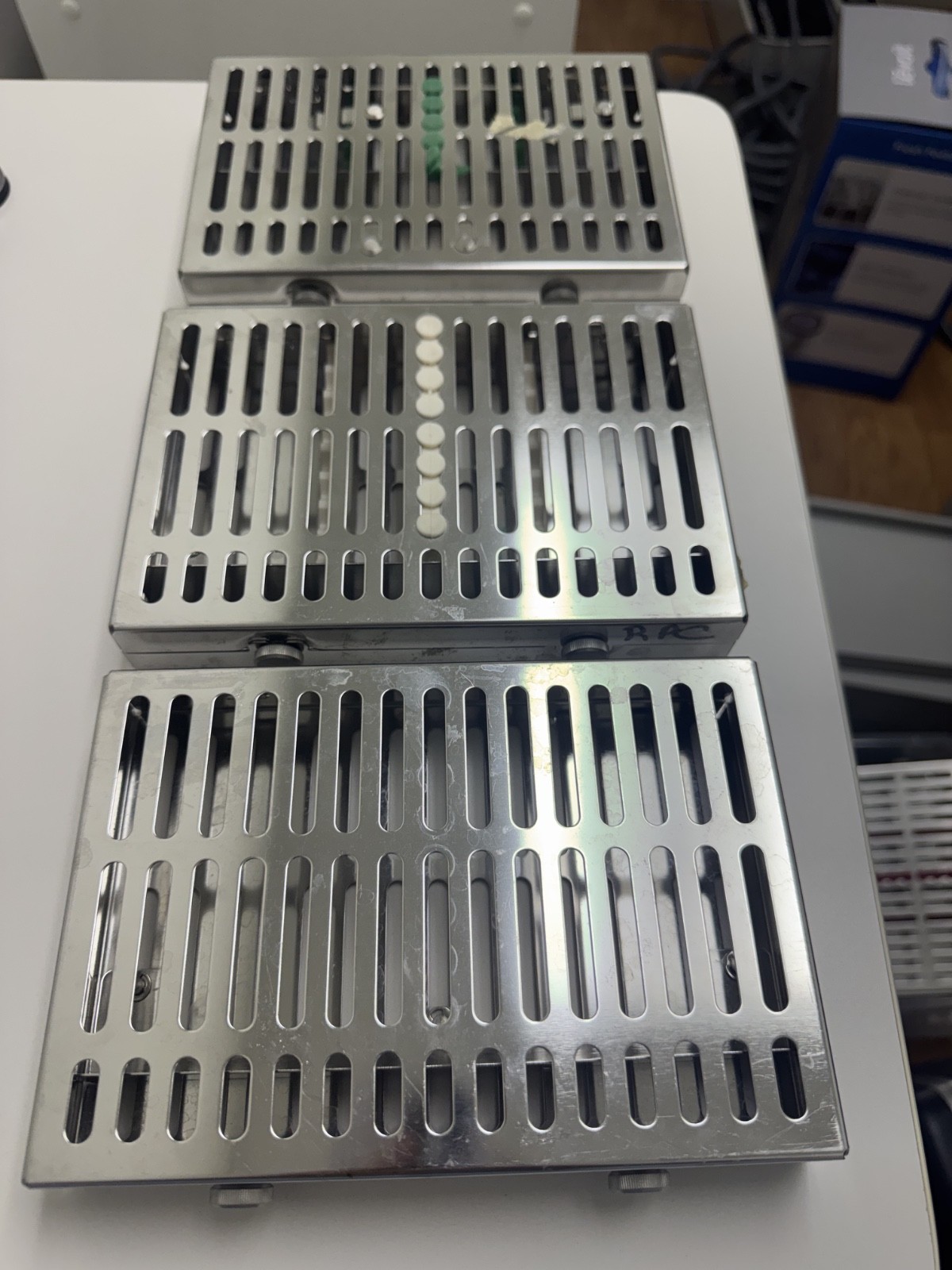 Lot of 3 Hu-Friedy IMS Cassette Instrument Sterilization Trays Dental