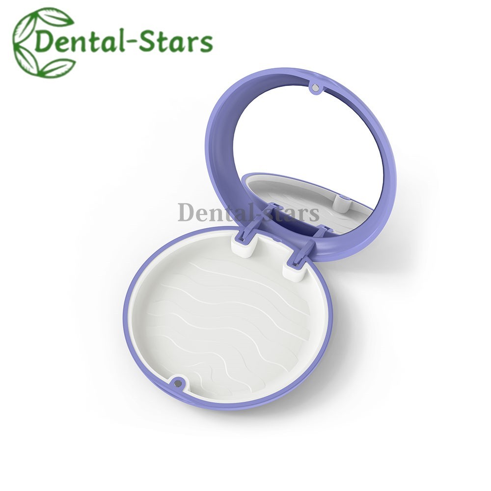 1Pcs Dental Retainer Case With Mirror Denture Storage Box Mouthguard Container